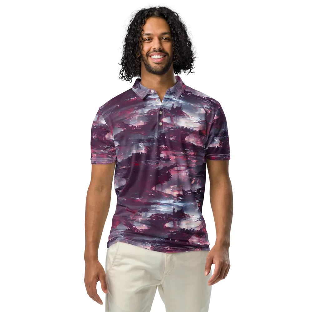 Twilight Fortresses on Men's Slim Fit Polo Shirt — Front