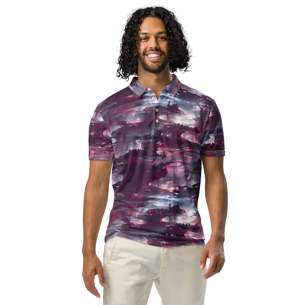 Twilight Fortresses on Men's Slim Fit Polo Shirt — Front