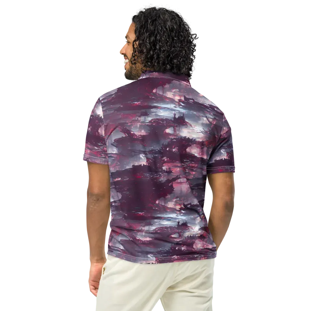 Twilight Fortresses on Men's Slim Fit Polo Shirt — Back