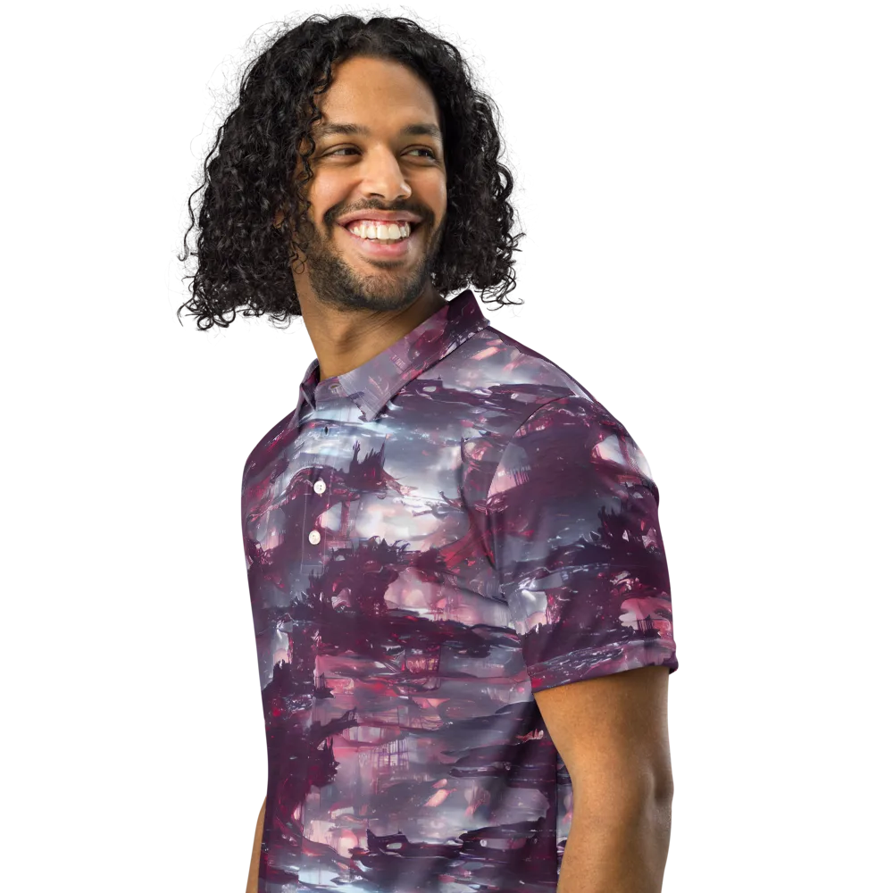 Twilight Fortresses on Men's Slim Fit Polo Shirt — Left Front
