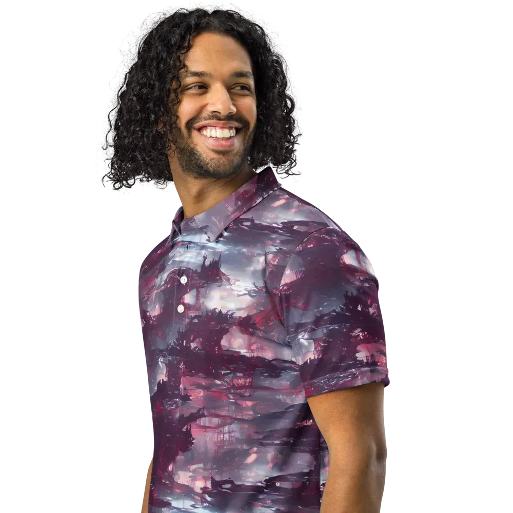 Twilight Fortresses on Men's Slim Fit Polo Shirt — Left Front