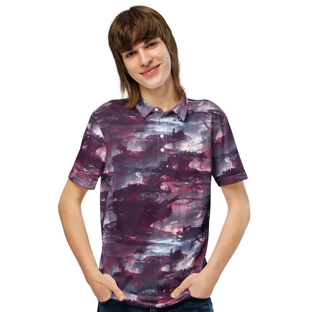 Twilight Fortresses on Men's Slim Fit Polo Shirt — Front