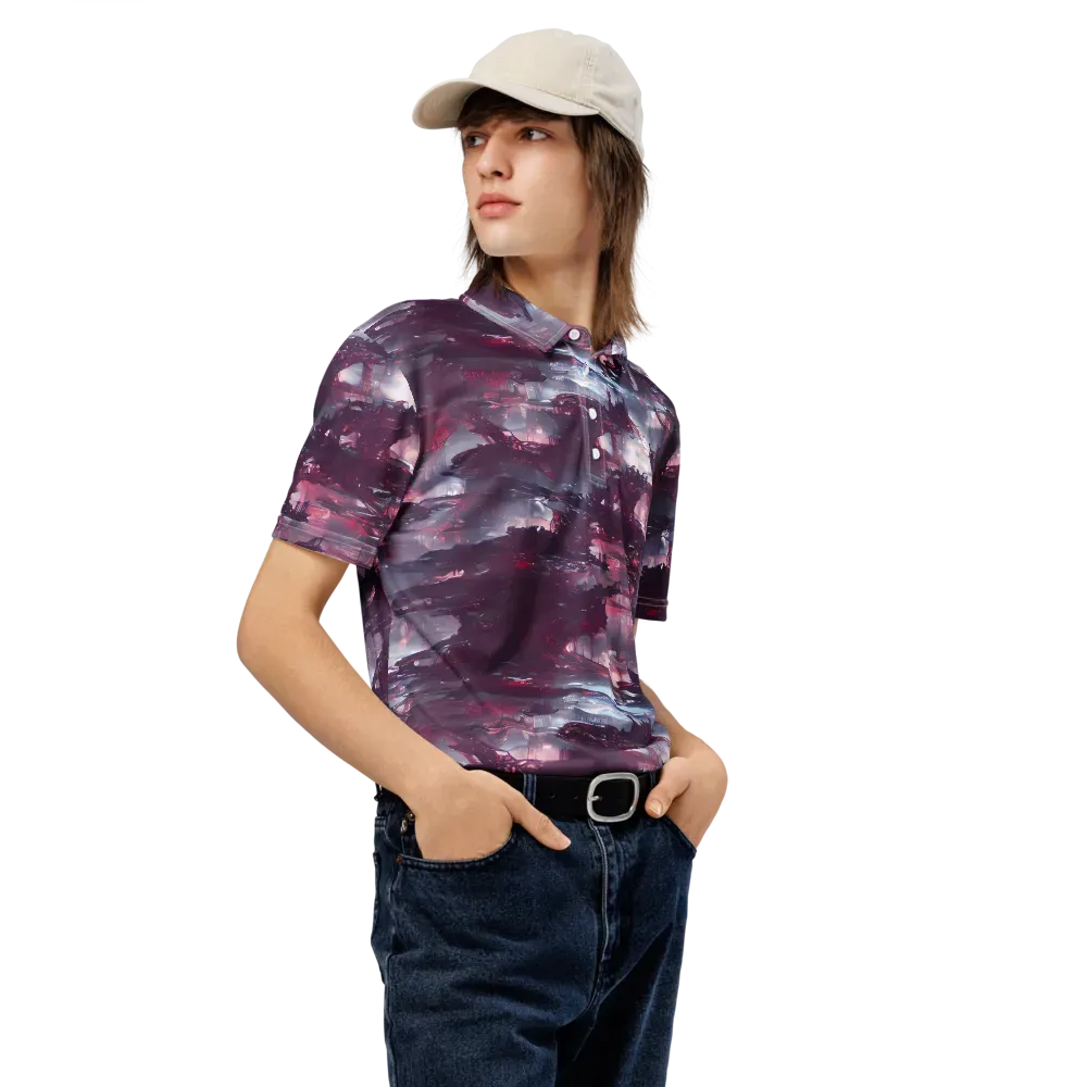 Twilight Fortresses on Men's Slim Fit Polo Shirt — Right Front