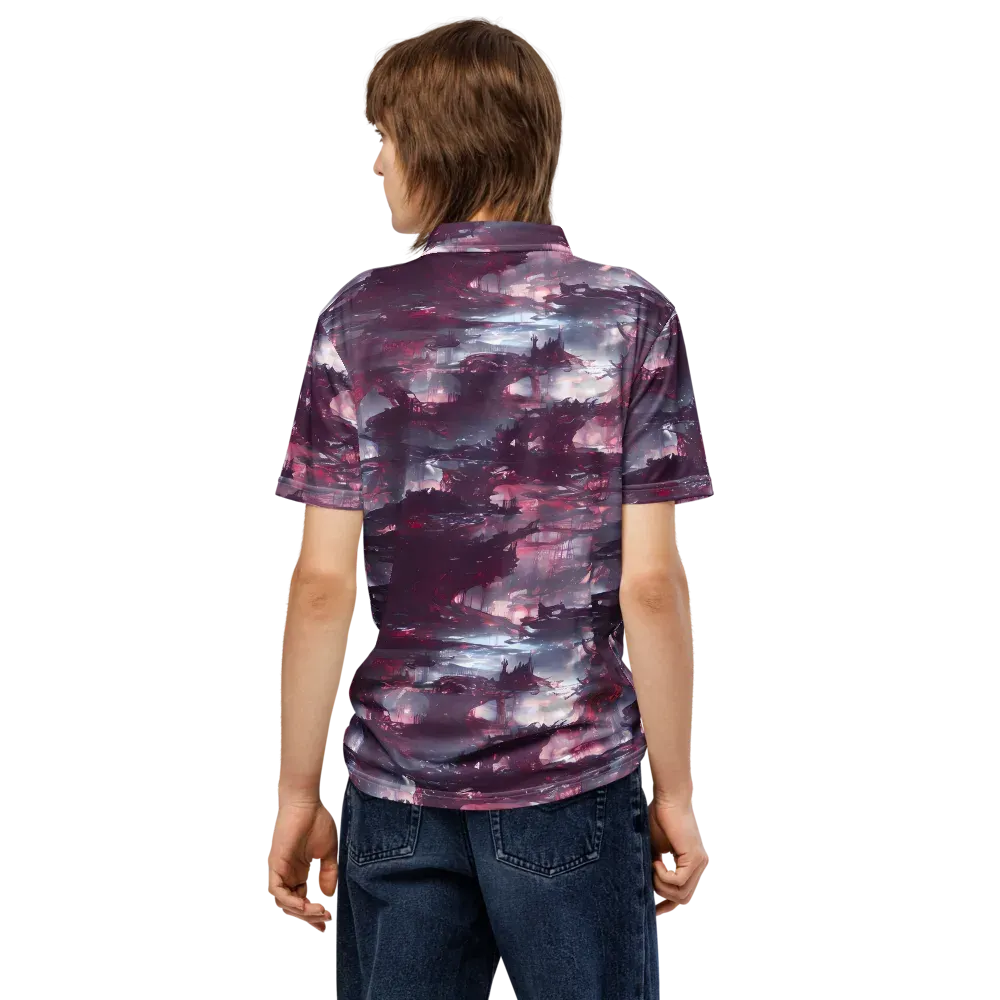 Twilight Fortresses on Men's Slim Fit Polo Shirt — Back
