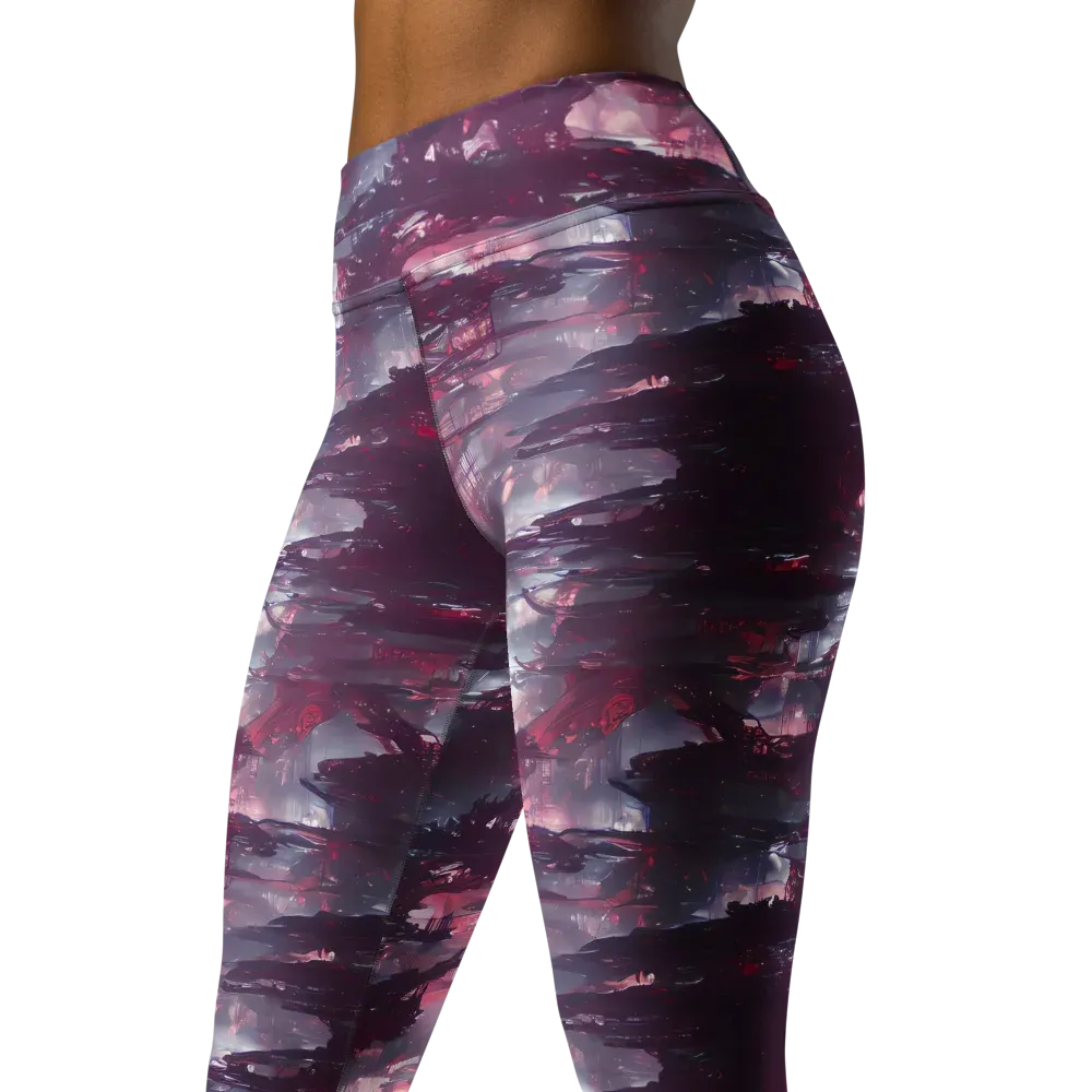 Twilight Fortresses on Yoga Leggings — Left Front