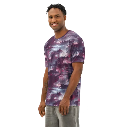 Twilight Fortresses on a Men's Cotton Crew Neck T-Shirt