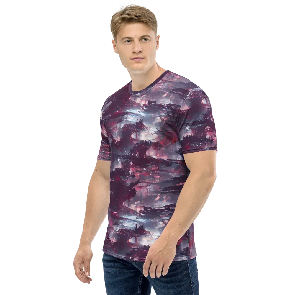 Twilight Fortresses on Men's Crew Neck T-Shirt — Left
