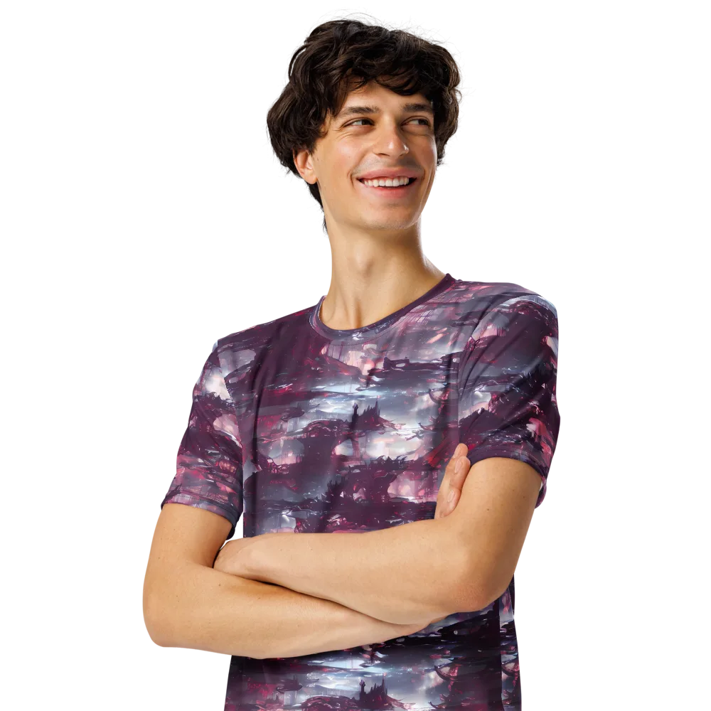 Twilight Fortresses on Men's Crew Neck T-Shirt — Left Front