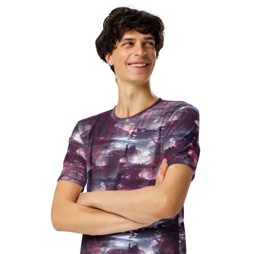 Twilight Fortresses on a Men's Crew Neck T-Shirt