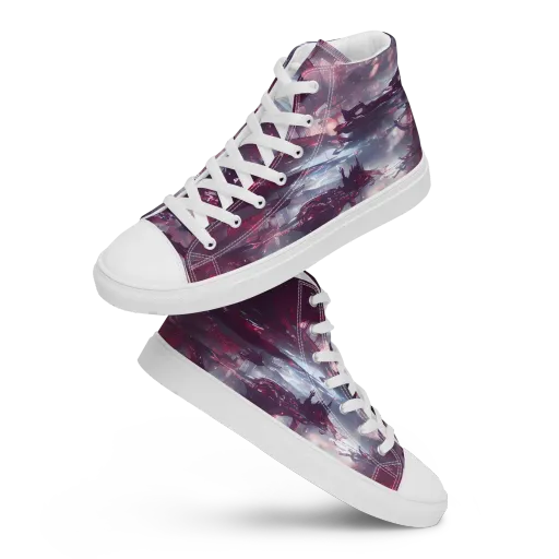 Twilight Fortresses on a Men's High Top Canvas Shoes