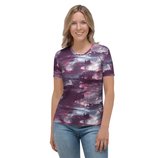 Twilight Fortresses on a Women's Crew Neck T-Shirt