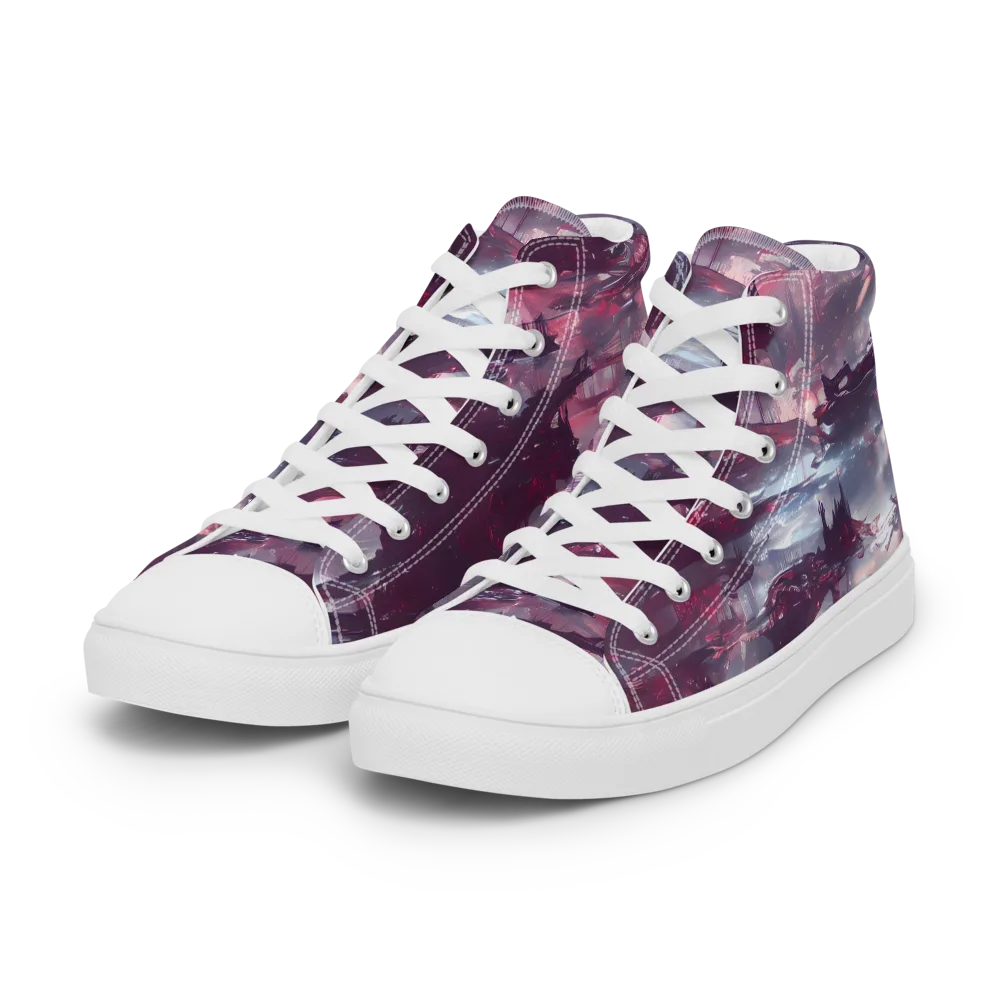 Twilight Fortresses on Women's High Top Canvas Shoes — Left Front