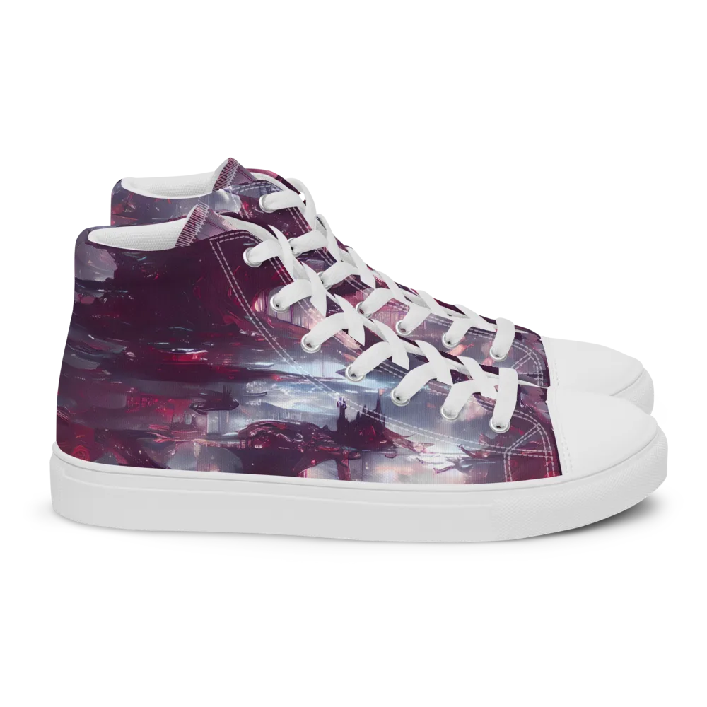Twilight Fortresses on Women's High Top Canvas Shoes — Right