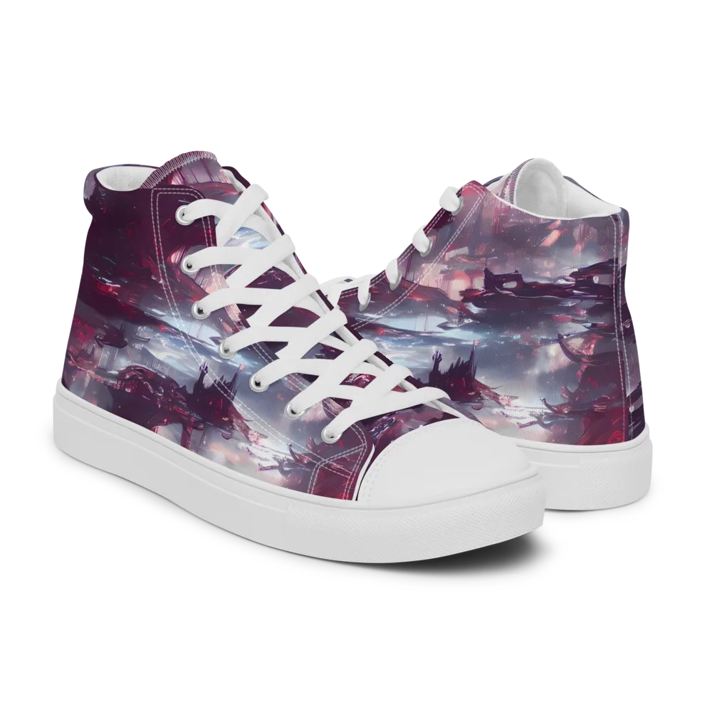 Twilight Fortresses on Women's High Top Canvas Shoes — Right