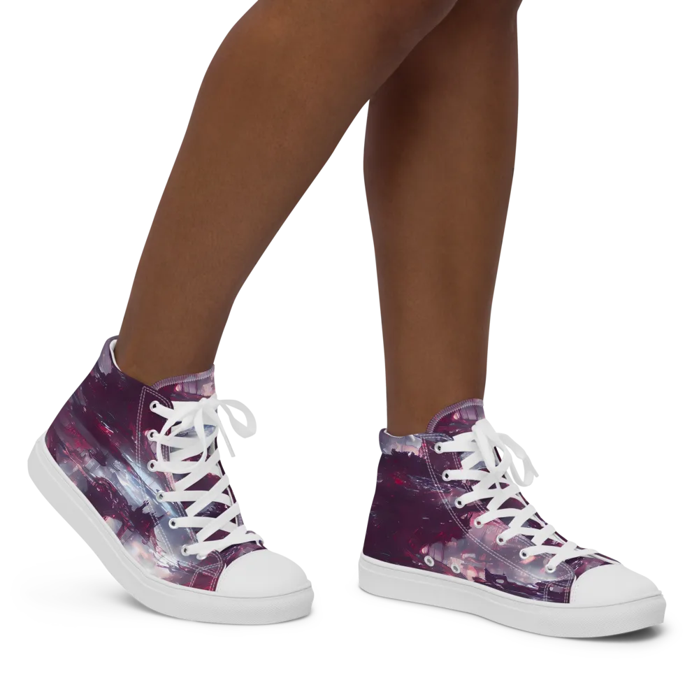 Twilight Fortresses on Women's High Top Canvas Shoes — Right