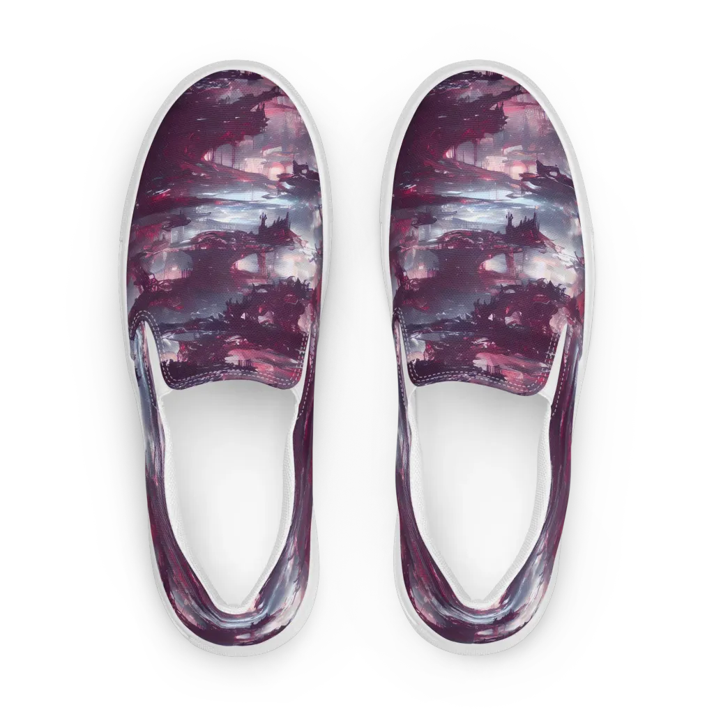 Twilight Fortresses on Men's Slip-On Canvas Shoes — Front