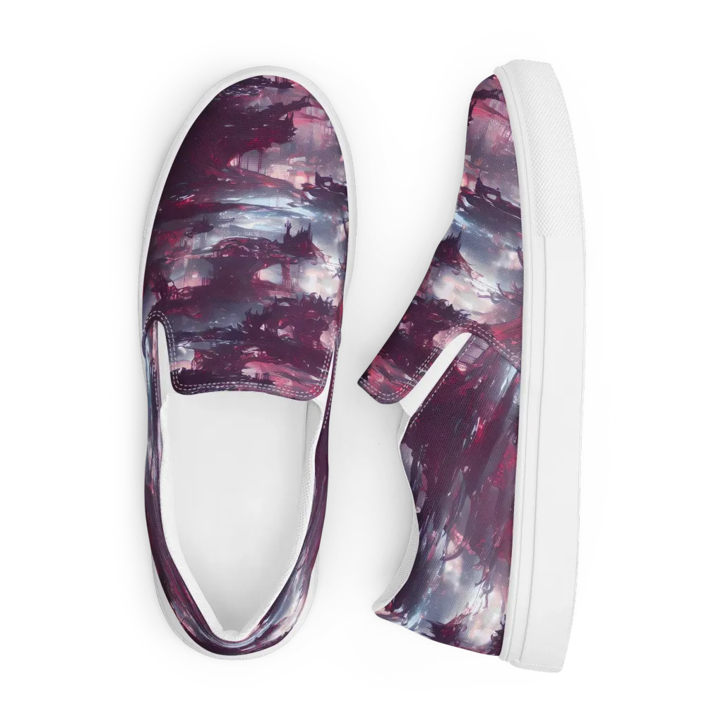Twilight Fortresses on Men's Slip-On Canvas Shoes — Front
