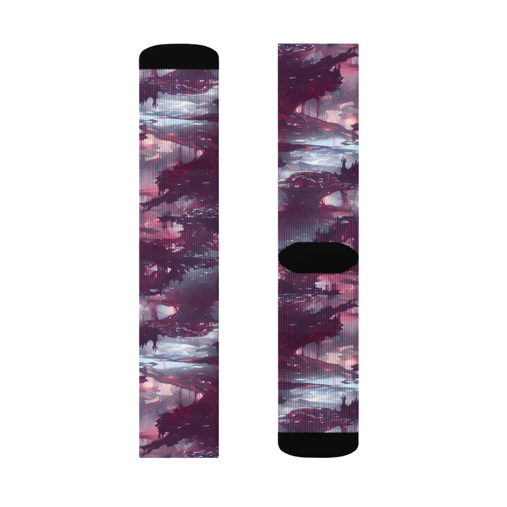 Twilight Fortresses on Socks — Left Sock