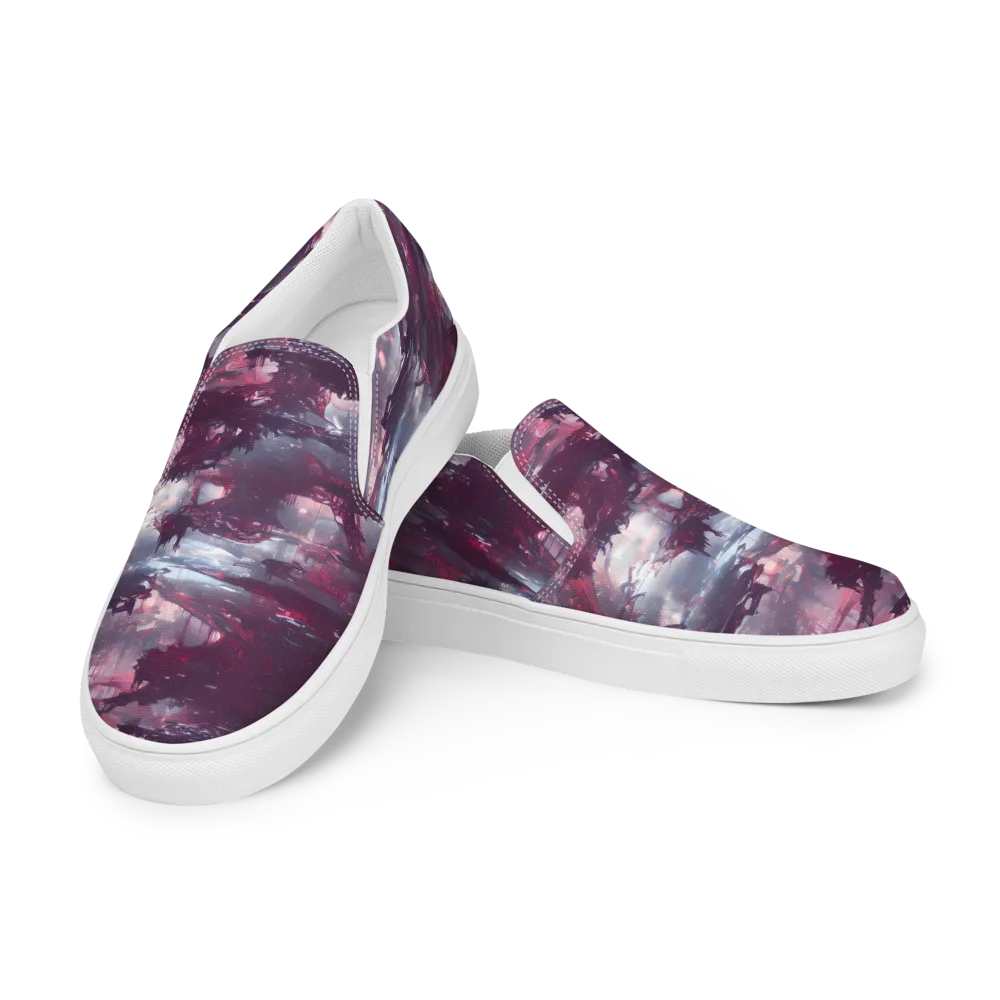 Twilight Fortresses on Women's Slip-On Canvas Shoes — Left Front