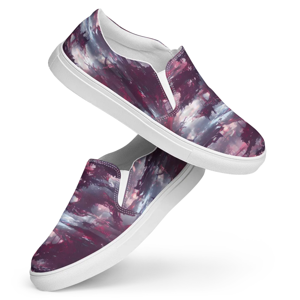 Twilight Fortresses on Women's Slip-On Canvas Shoes — Front