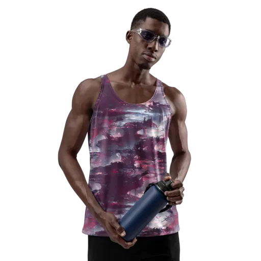 Twilight Fortresses on a Men's Tank Top