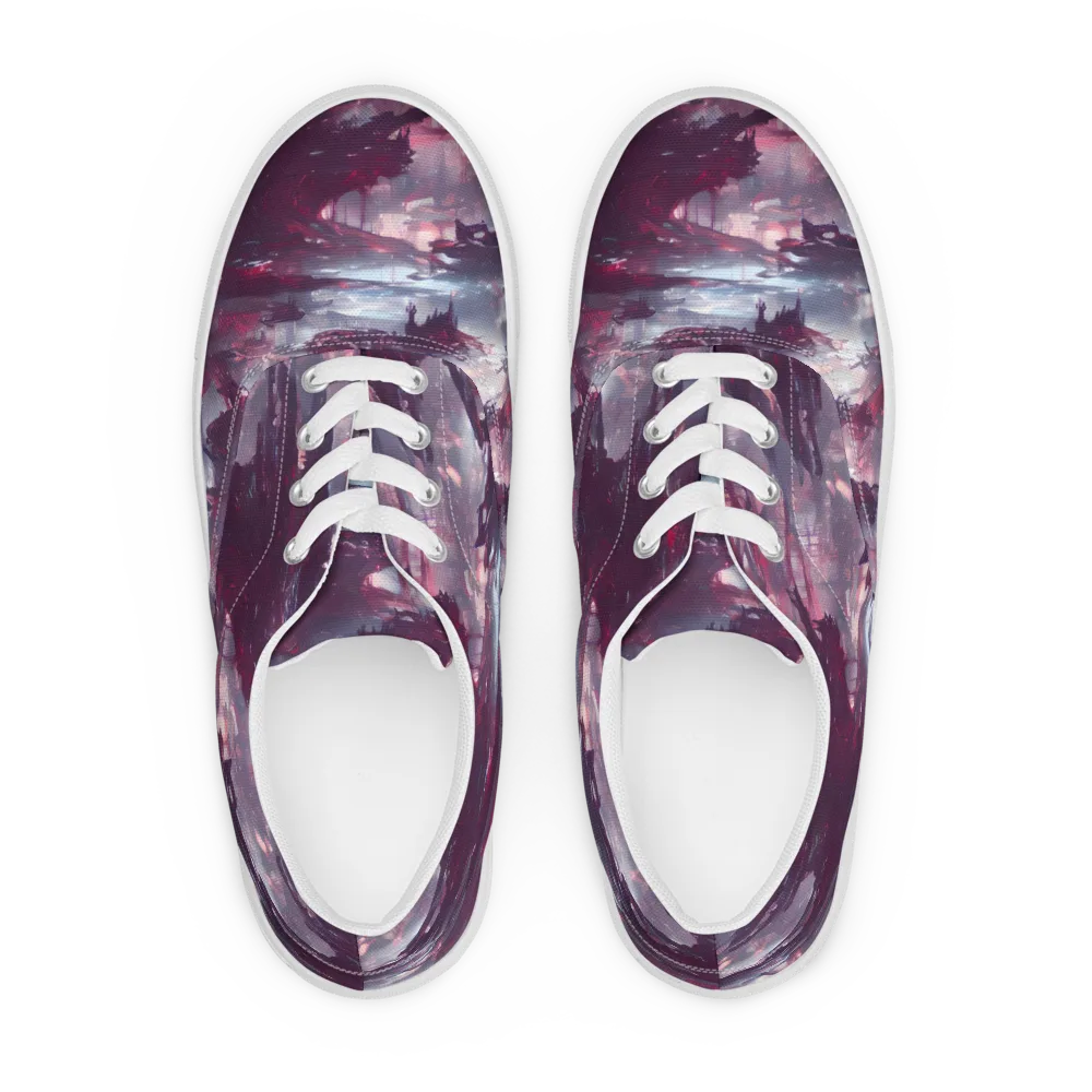 Twilight Fortresses on Men's Lace-Up Canvas Shoes — Front