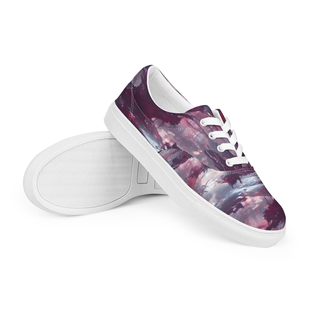 Twilight Fortresses on Men's Lace-Up Canvas Shoes — Right Front