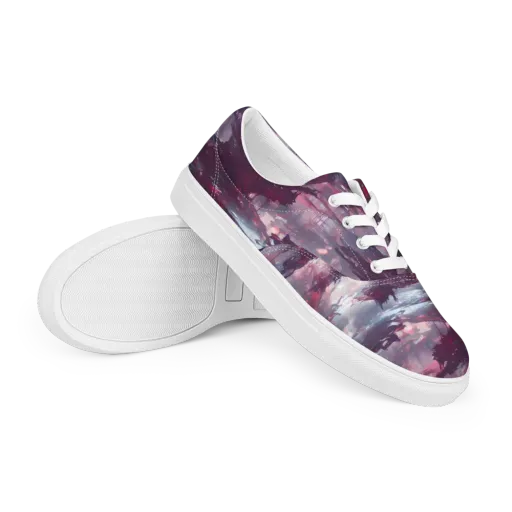 Twilight Fortresses on a Men's Lace-Up Canvas Shoes