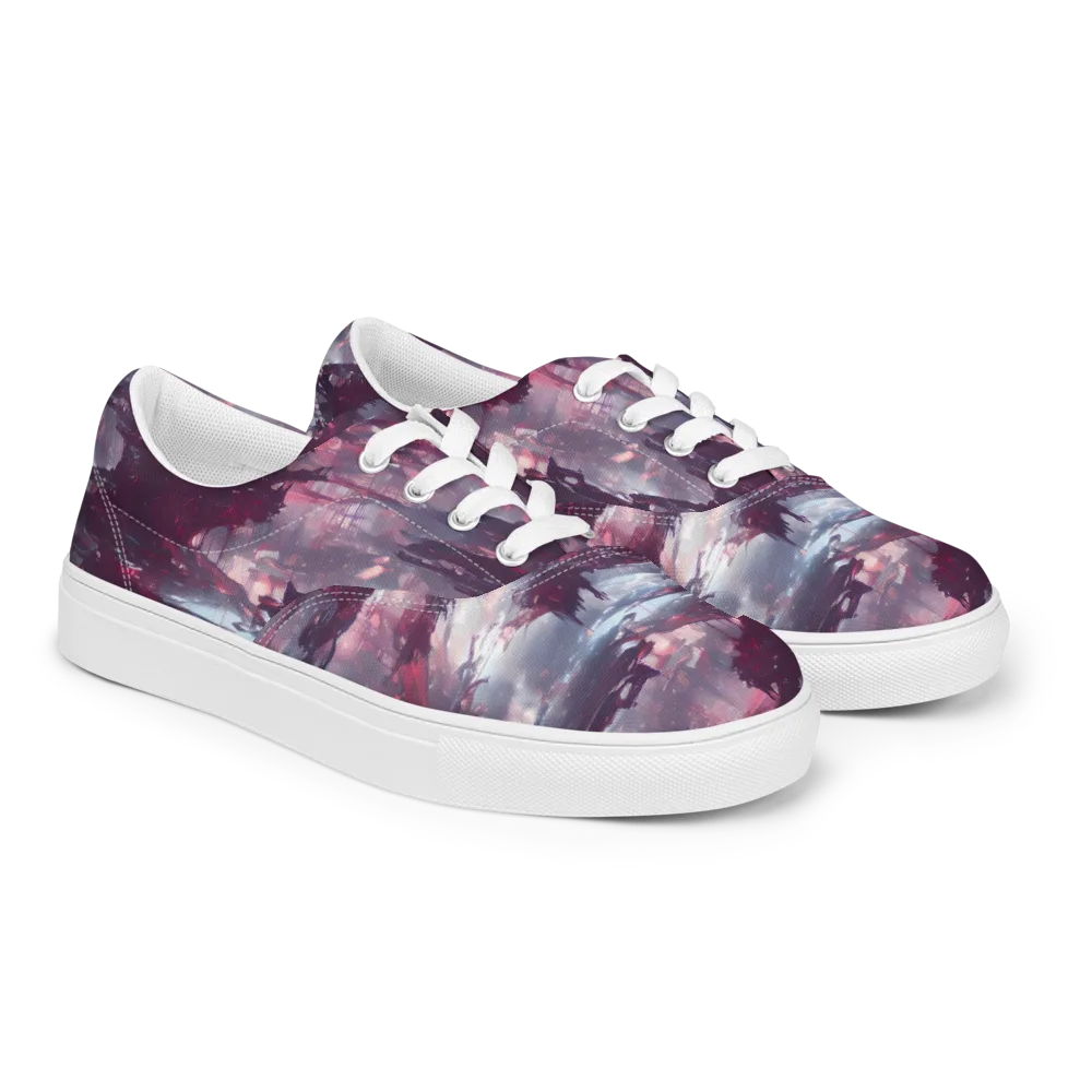 Twilight Fortresses on Men's Lace-Up Canvas Shoes — Right Front