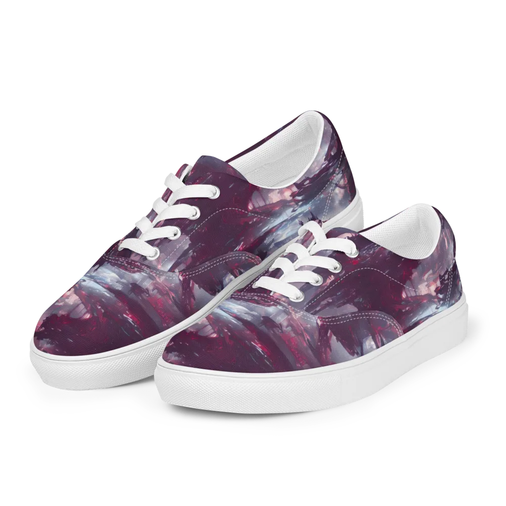 Twilight Fortresses on Men's Lace-Up Canvas Shoes — Left Front