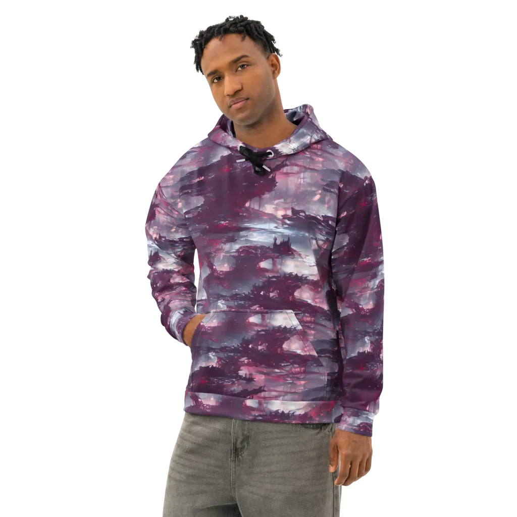 Twilight Fortresses on Cotton Hoodie — Left Front