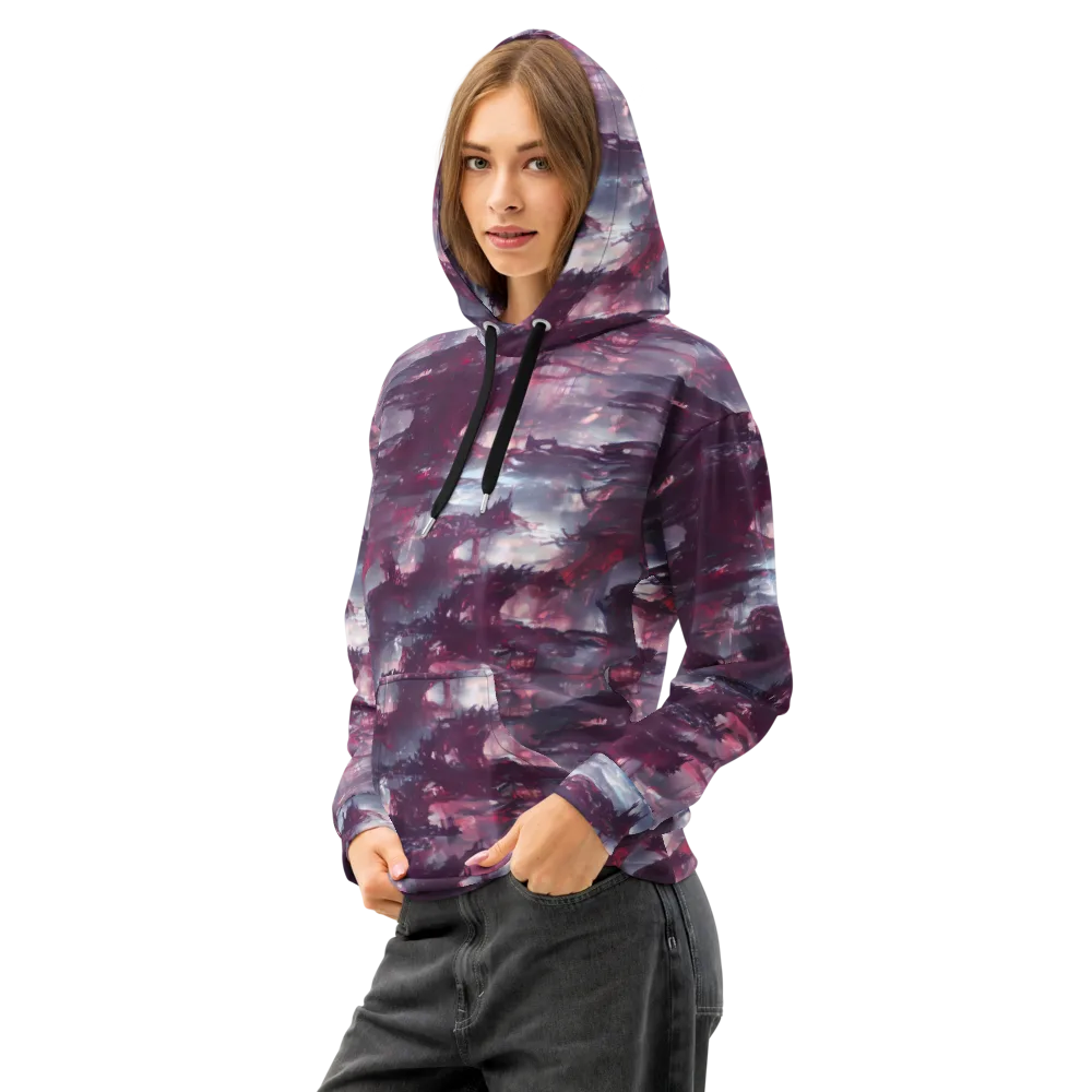 Twilight Fortresses on Cotton Hoodie — Left Front