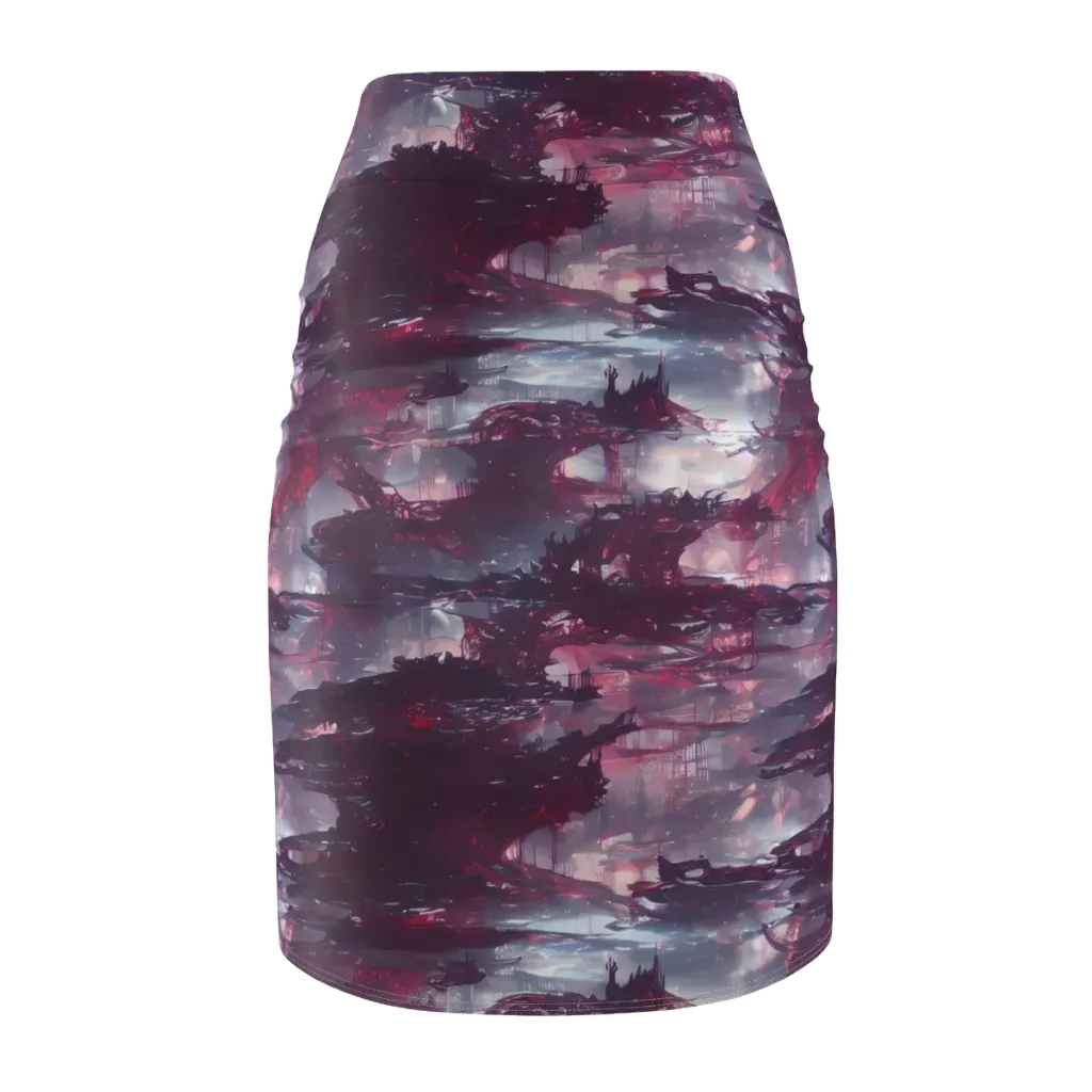 Twilight Fortresses on Pencil Skirt — Back