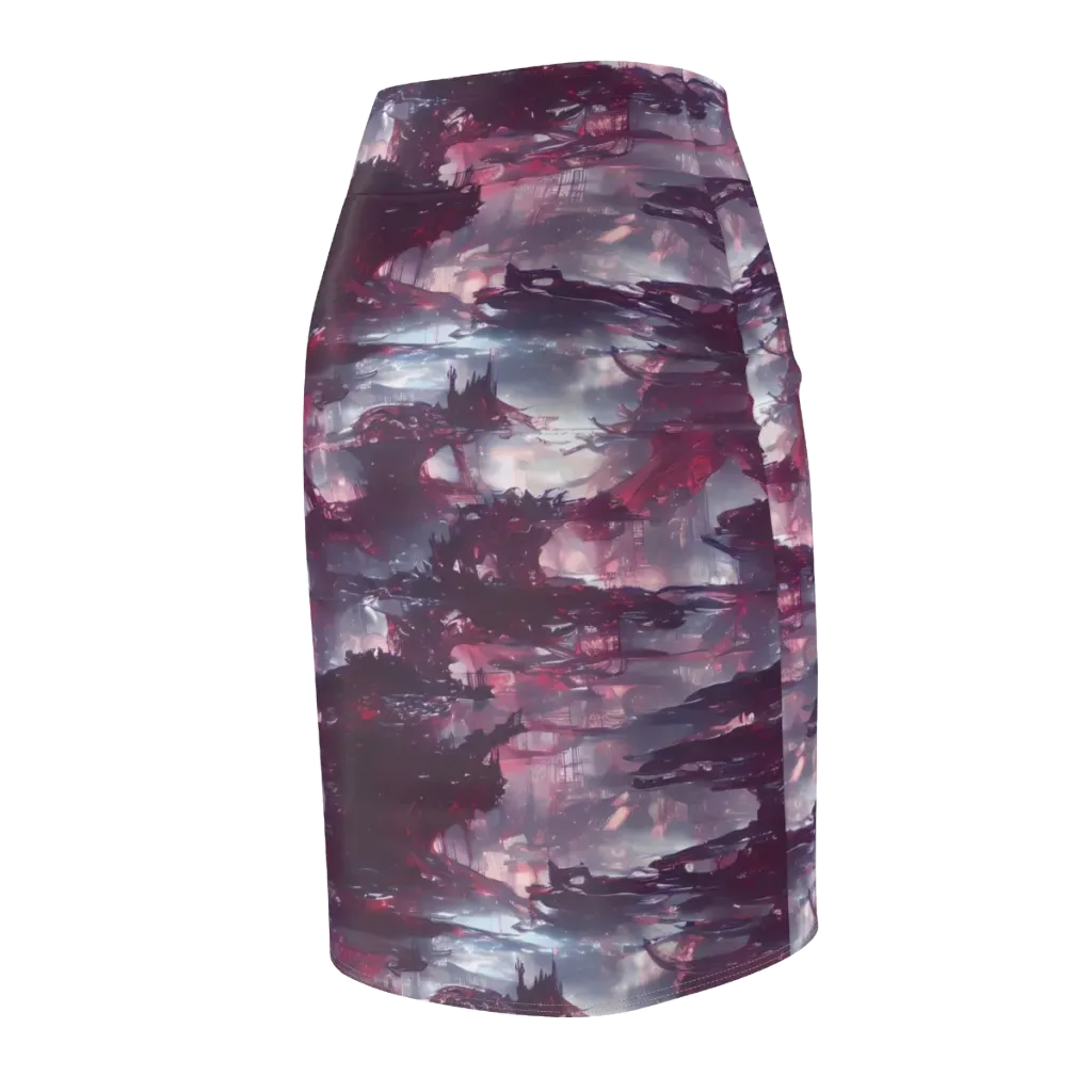 Twilight Fortresses on Pencil Skirt — Back Side