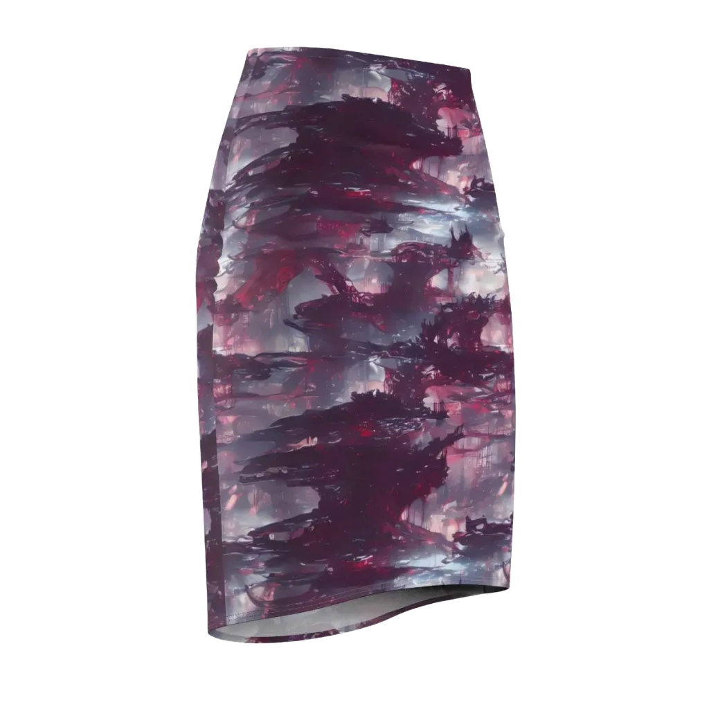 Twilight Fortresses on Pencil Skirt — Front Side