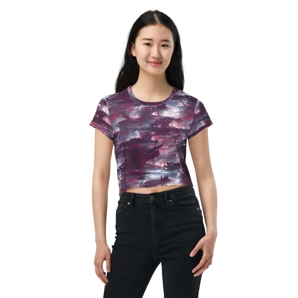 Twilight Fortresses on Crop Tee — Front