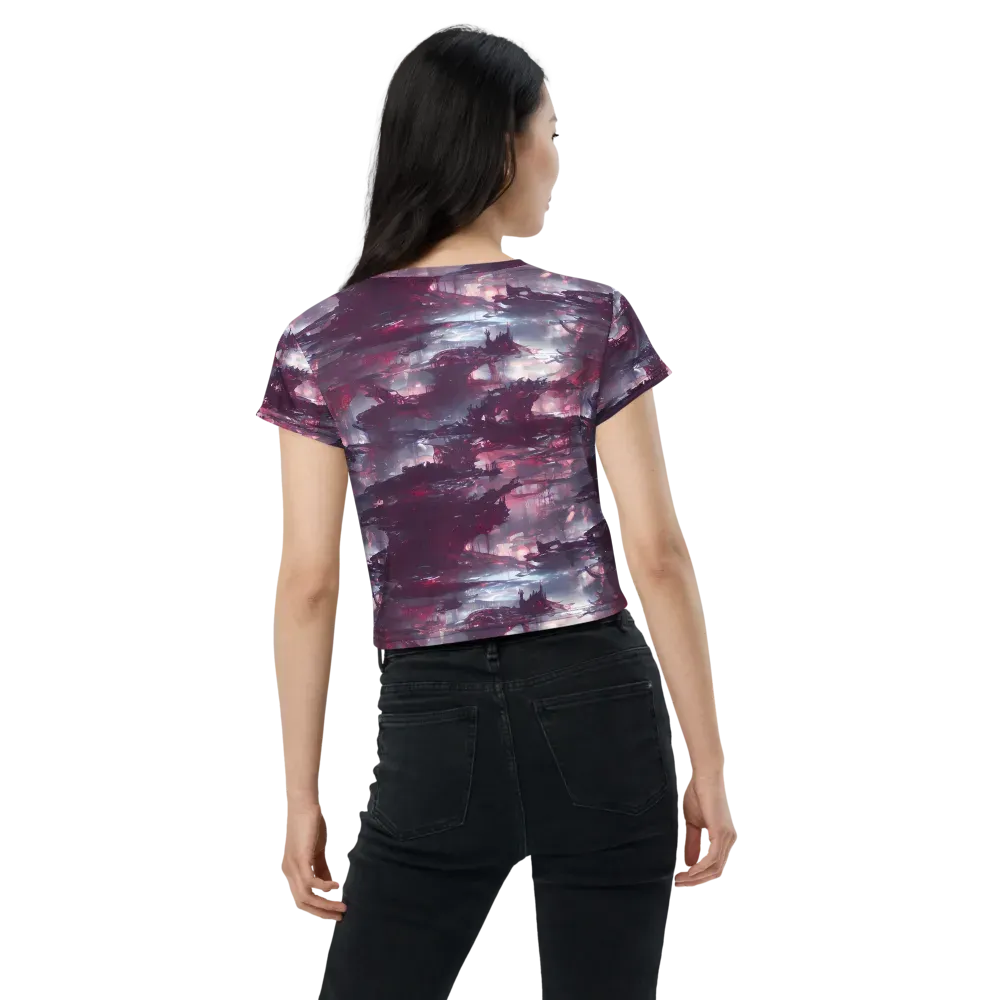 Twilight Fortresses on Crop Tee — Back