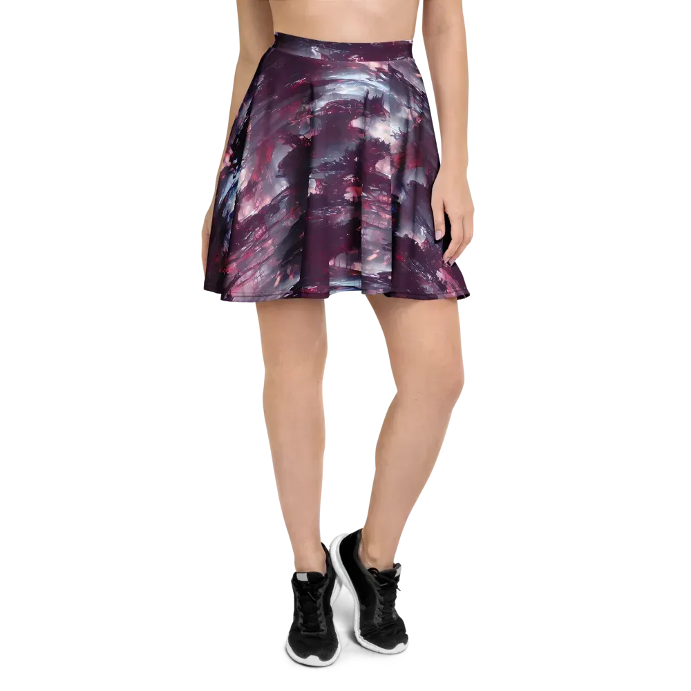 Twilight Fortresses on Skater Skirt — Front