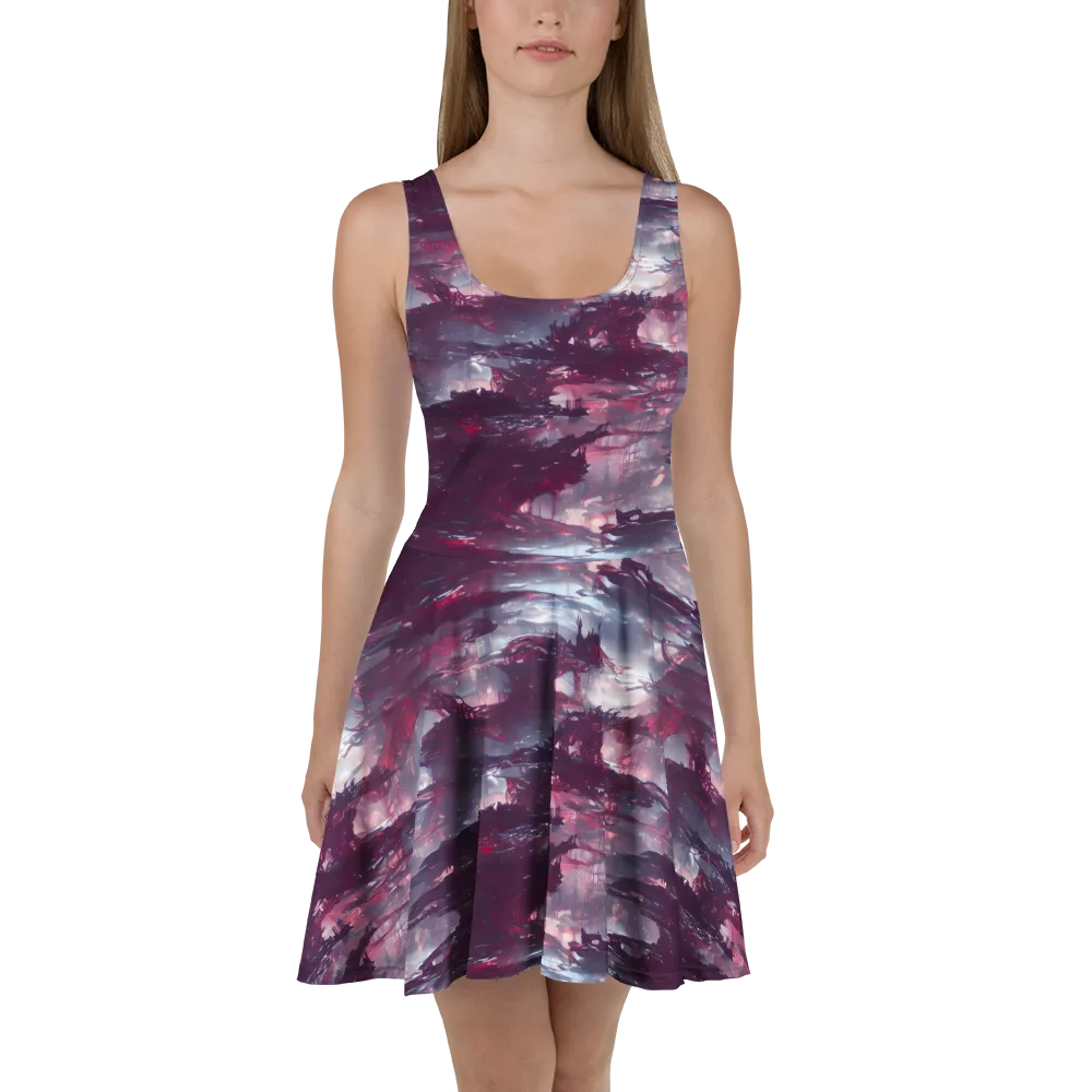 Twilight Fortresses on Skater Dress — Front