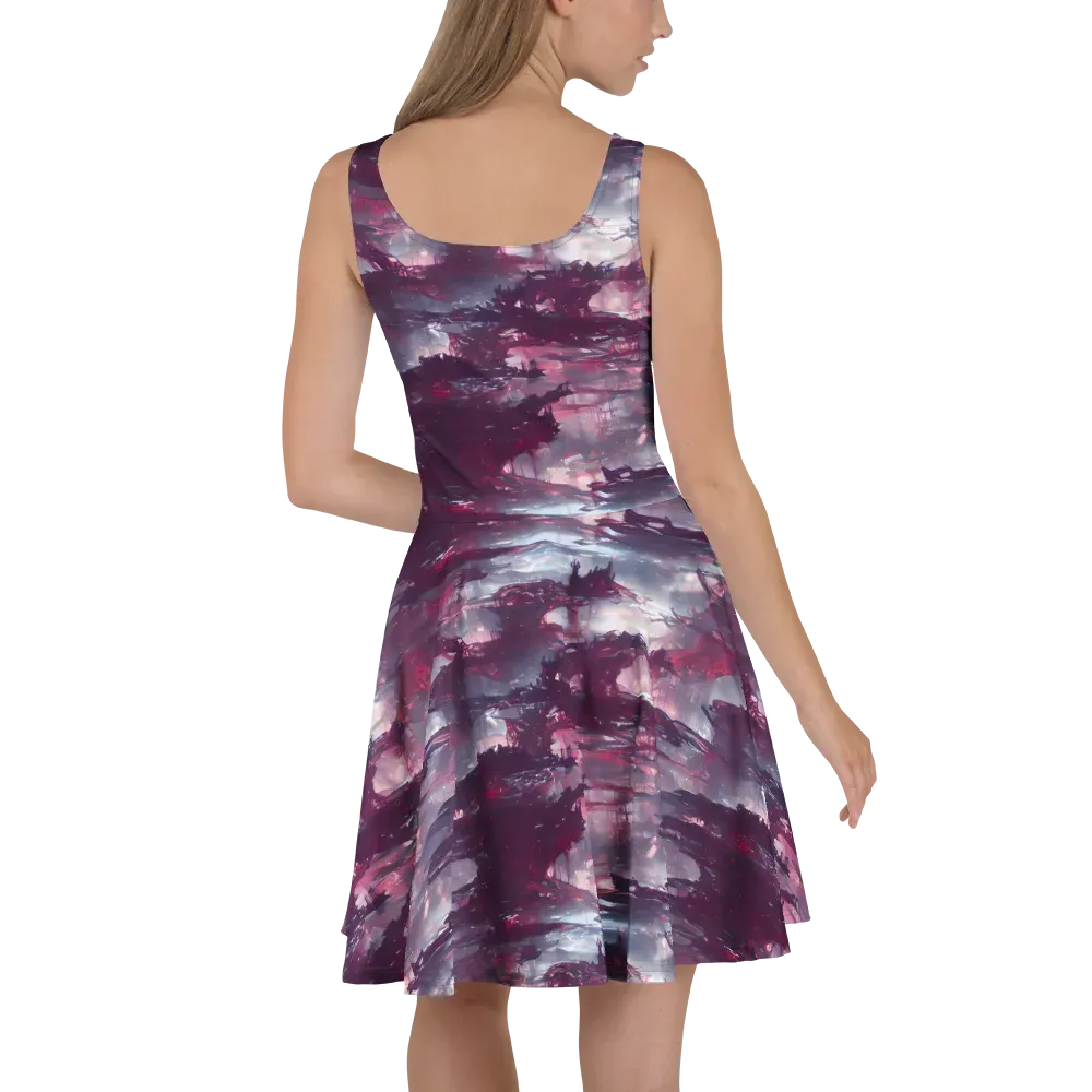 Twilight Fortresses on Skater Dress — Back