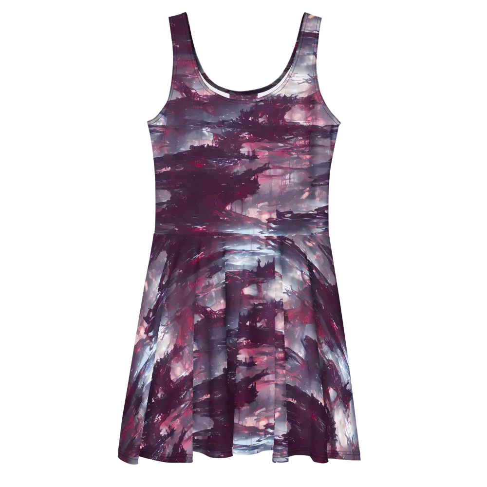 Twilight Fortresses on Skater Dress — Front
