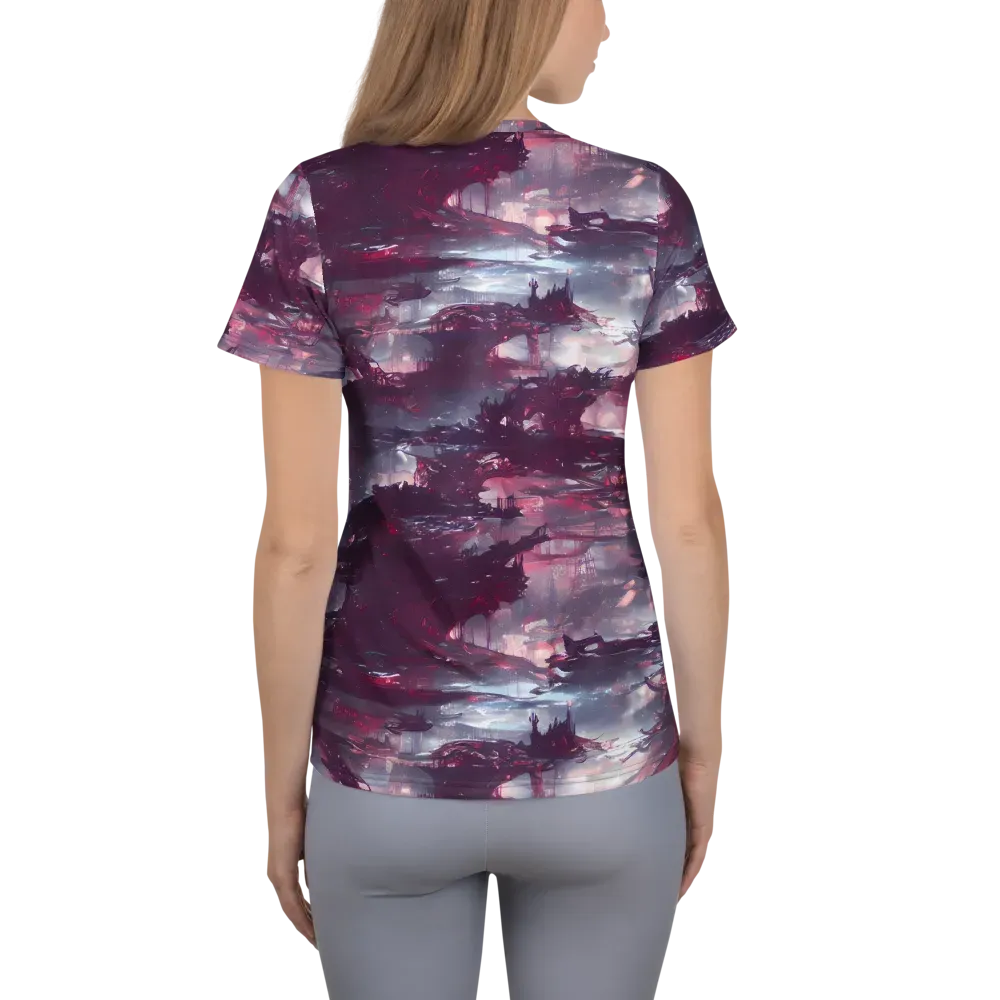 Twilight Fortresses on Women's Athletic T-Shirt — Back