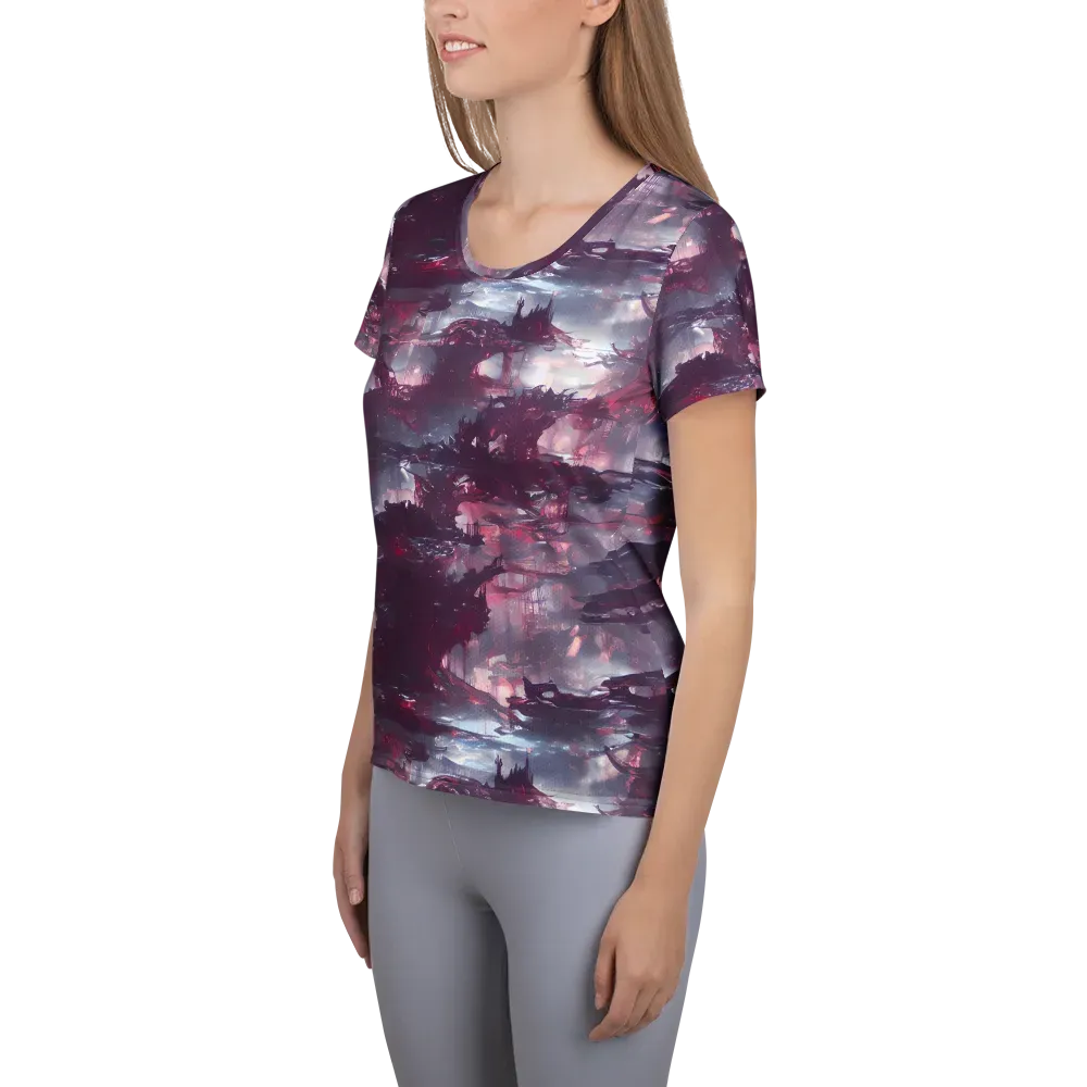 Twilight Fortresses on Women's Athletic T-Shirt — Left