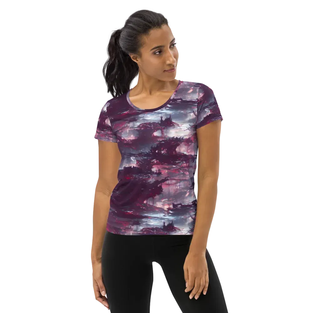 Twilight Fortresses on Women's Athletic T-Shirt — Front