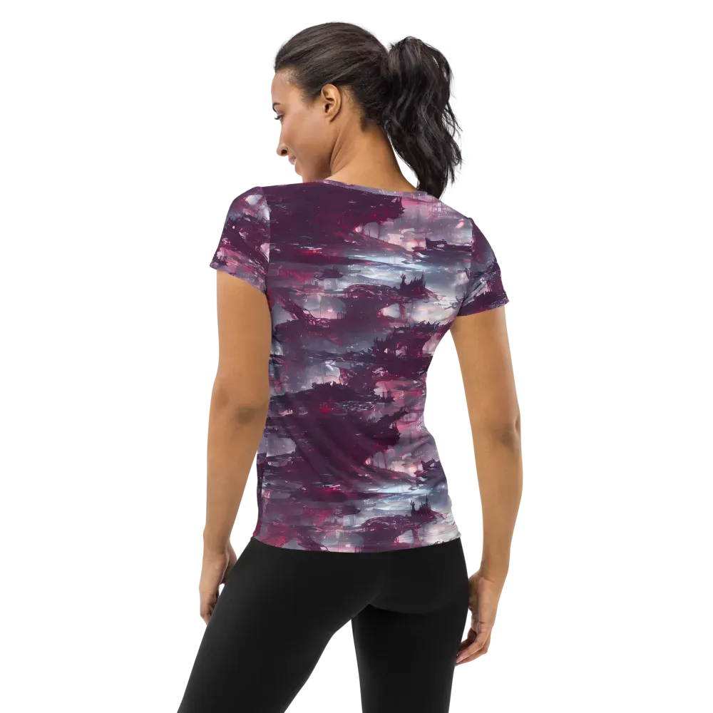 Twilight Fortresses on Women's Athletic T-Shirt — Back