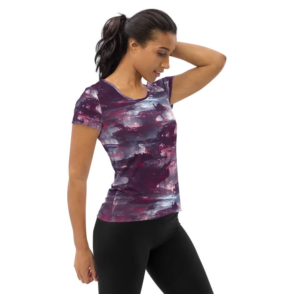 Twilight Fortresses on Women's Athletic T-Shirt — Right