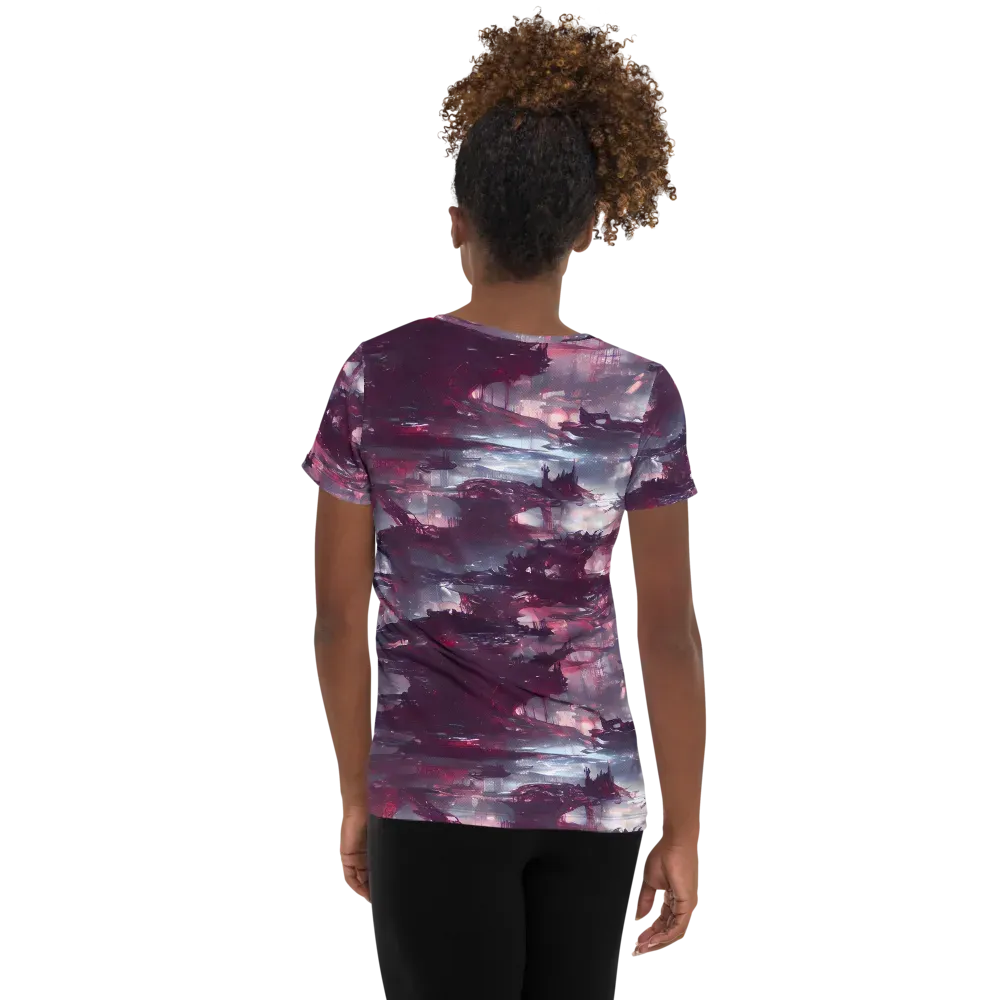 Twilight Fortresses on Women's Athletic T-Shirt — Back