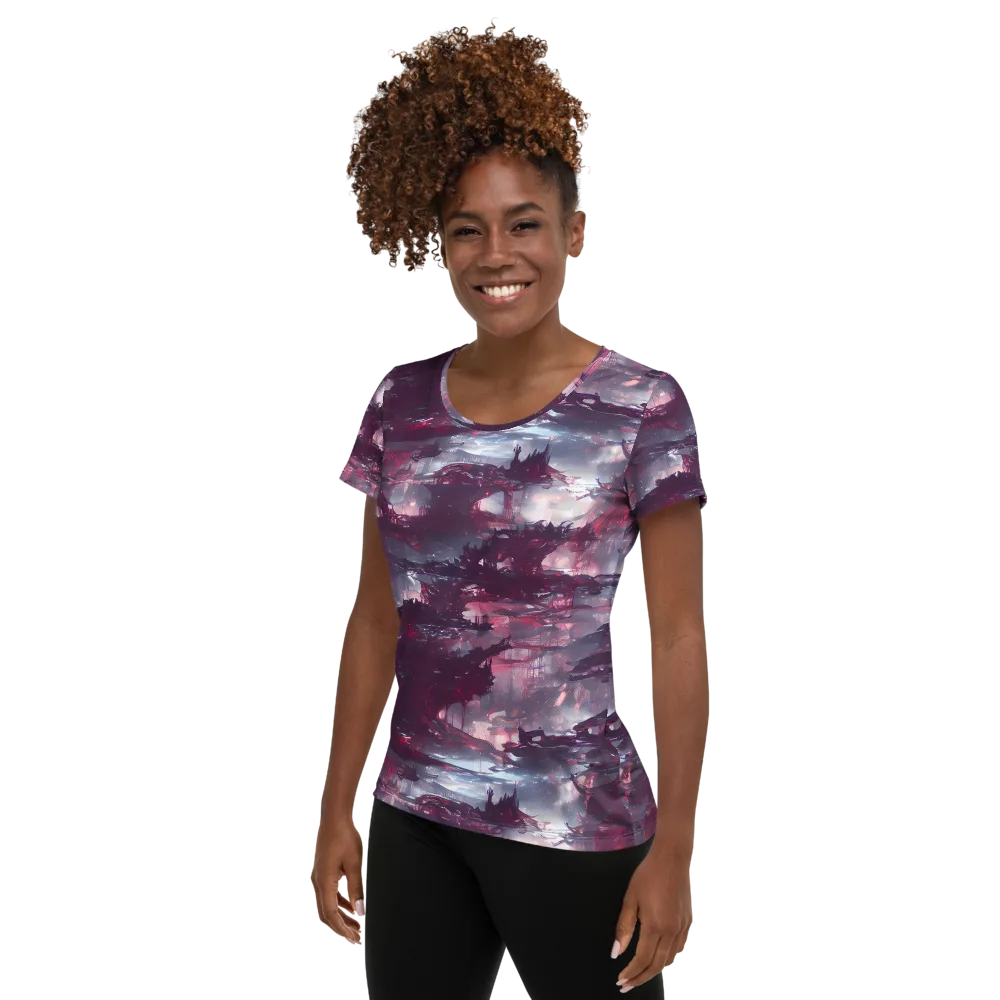 Twilight Fortresses on Women's Athletic T-Shirt — Left