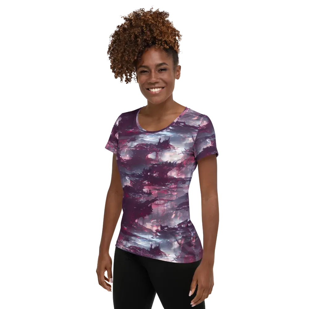 Twilight Fortresses on Women's Athletic T-Shirt — Left