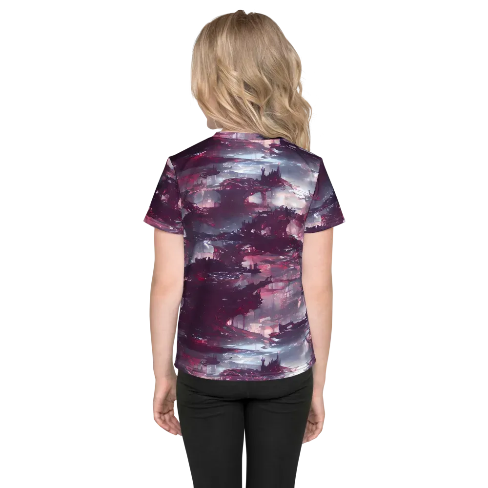 Twilight Fortresses on Kids Crew Neck T-Shirt — Back